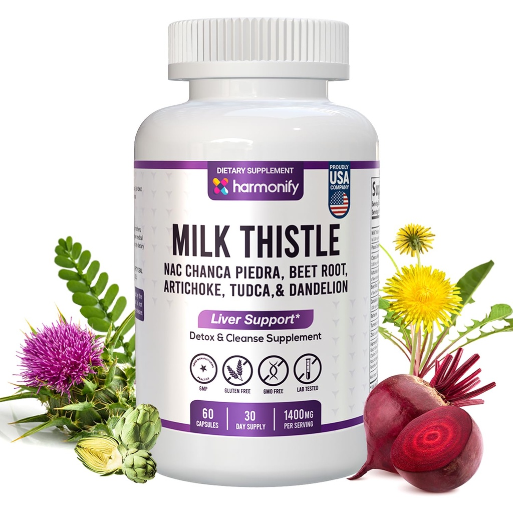 Letra de Leche de Berberine Turmeric con Chanca Piedra, Detox &amp; Cleanse & Repair Supplement, NAC, Beet Root, Artichoke, Dandelion Root, TUDCA Choline y Ginger, 30 Days Supply