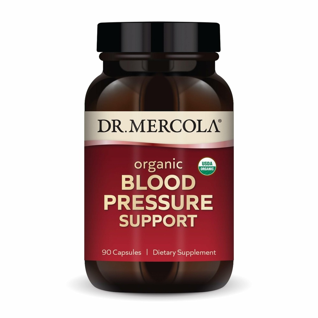 Dr. Mercola Organic Blood Pressure Support - Supports Healthy Circulation - High-Potency Grape Seed Extract - Non-GMO &amp; Soy-Free - 90 Capsules (90 Servings)