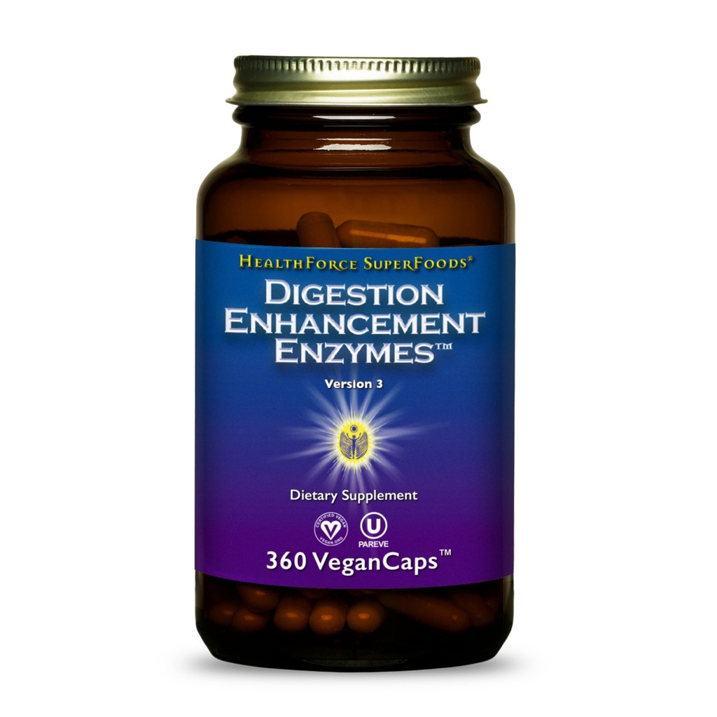 SUPERFOODOS DE LA HEALTHFORCE Digestion Enhancement Enzymes - 360 cápsulas Vegan