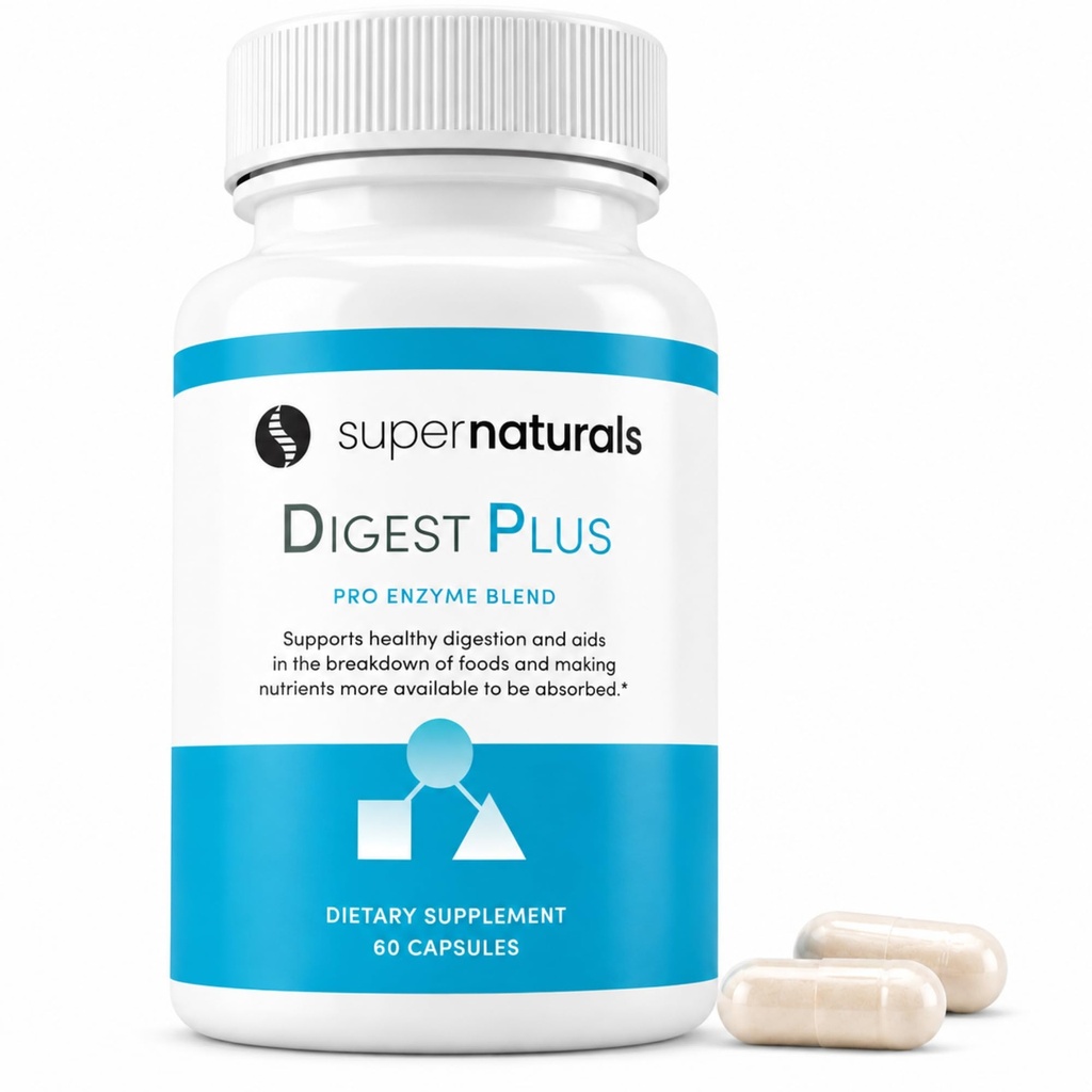 Digest Plus, Gut Health for Men, Digestion Supplement, Digestive Enzymes, Gut Health for Women, Gas &amp; Bloating Relief, Premium Gut Healths Supplement, 60 Caps
