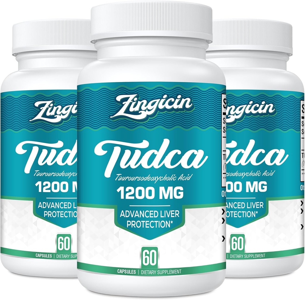 TUDCA Suplemento 1200mg - 180 cápsulas vegetales,Powerful TUDCA Bile Salts Suplementos para el hígado,Digestión