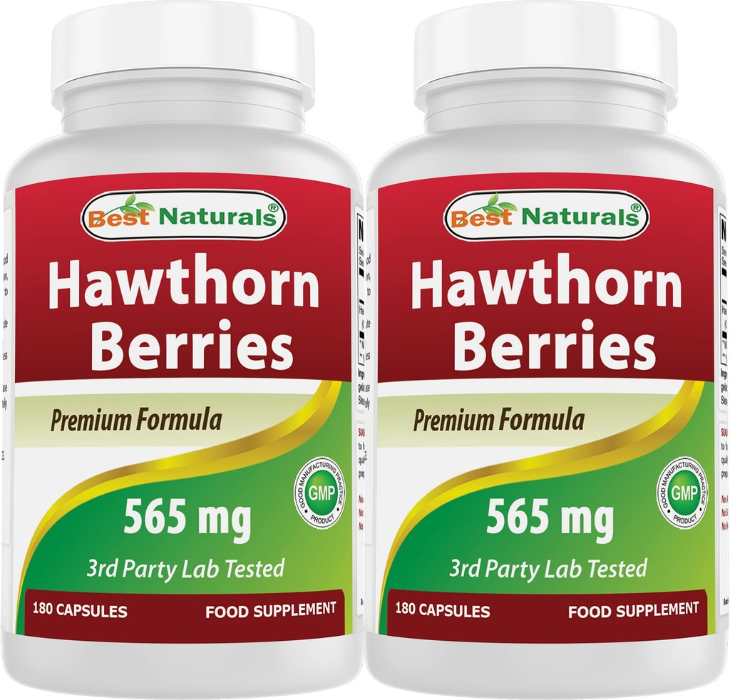 Best Naturals Hawthorn Berry 565 mg 180 Capsules (180 Conde (Pack of 2))