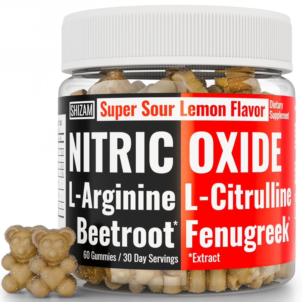 SHIZAM Beets Fenugreek Super Nitric Oxide Gummies w L-Arginine L-Citrulline, Beet Root Chews Chweable Chewables Capsules Suplementos Alt, Bootroot Flow Adults Hombre Beats