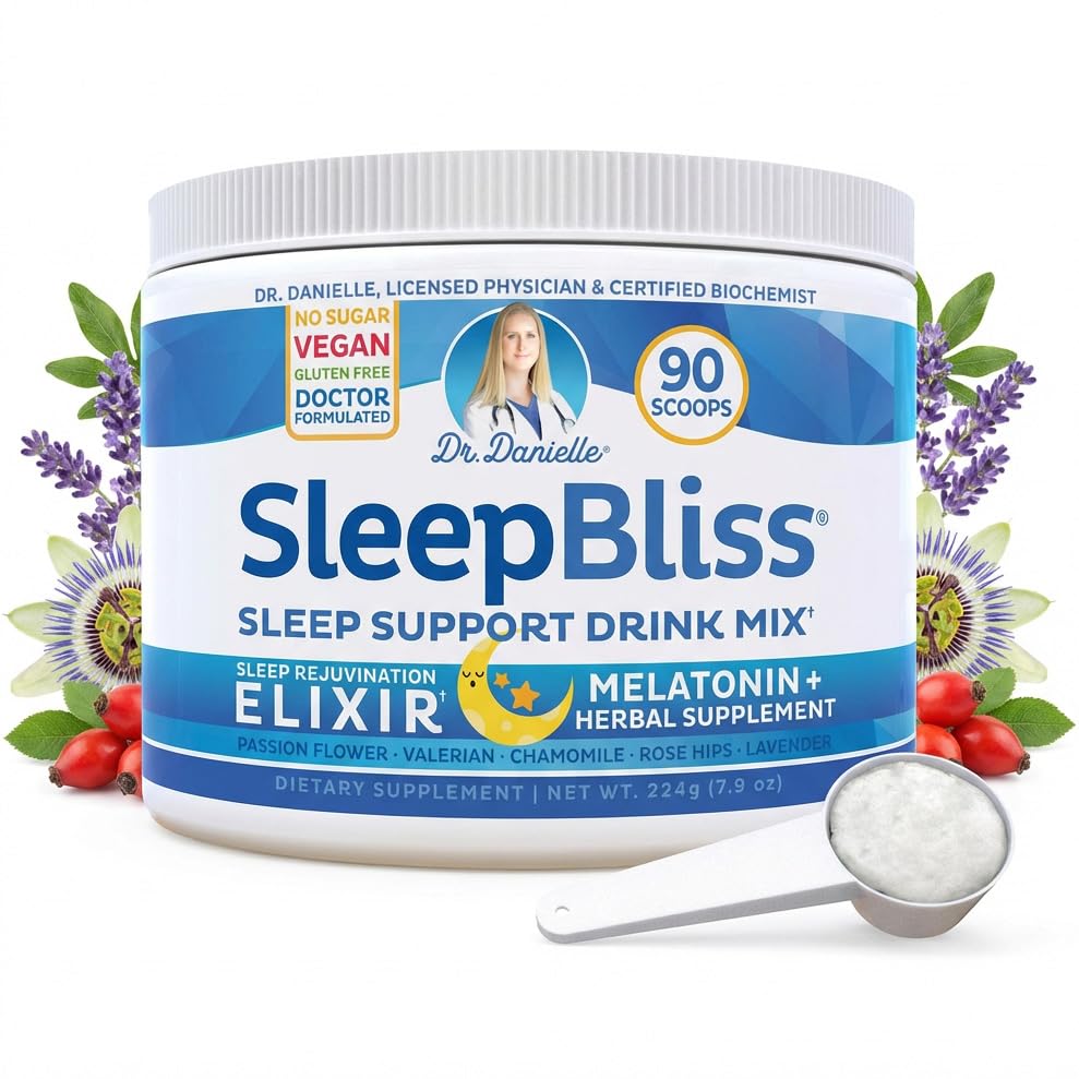 Doctor Danielle Sleep Bliss - All Natural Melatonin Sleep Supplement, Support &amp; Relief Drink Mix