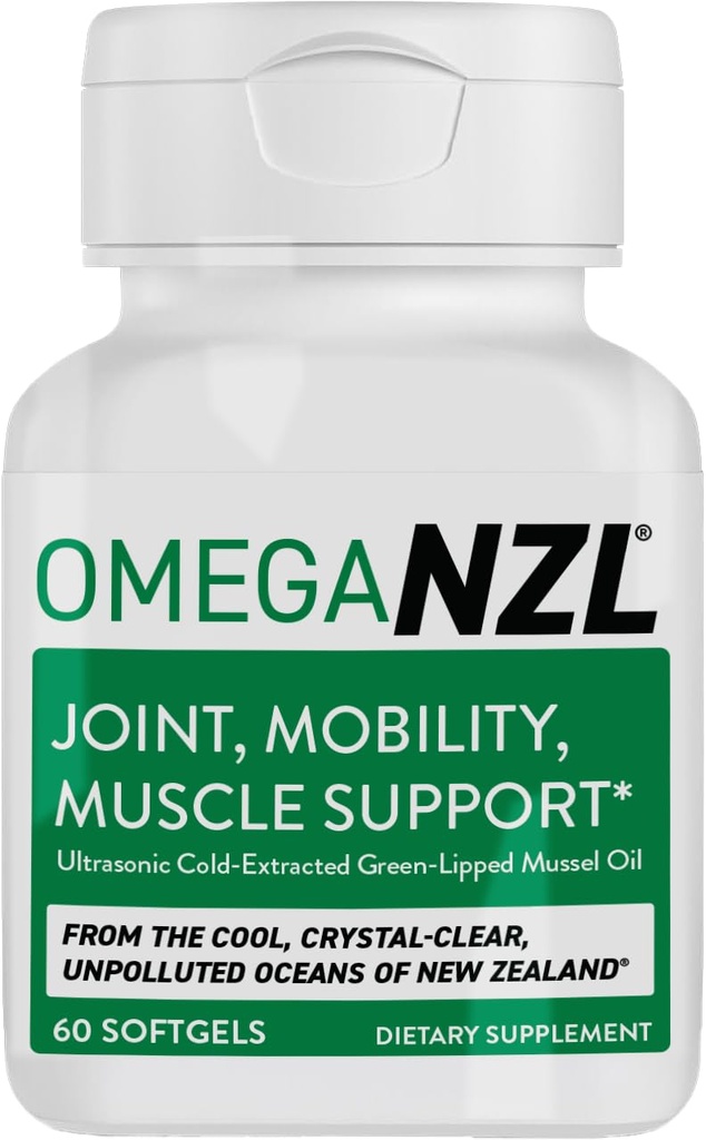 Original Omega-3 Suplemento de Apoyo Conjunto, Mejor Alivio Natural del Musculo, Aceite de Mussel Lipped Verde, 60 Softgels, No Fishy Aftertaste
