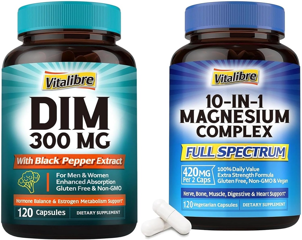 Suplemento DIM 120 cápsulas " 10 en 1 complejo de magnesio 120 cápsulas
