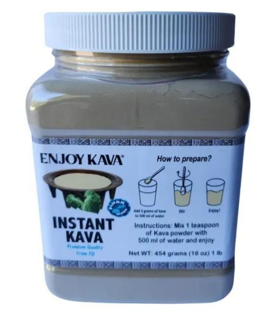 KAVA On The Go - Micronized INSTANT Kava (1 LB Jar / 16 Oz) De FIJI - AÑADIR WATER EnjoyKava.com