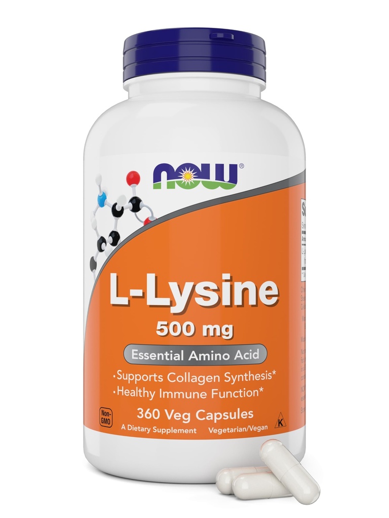 Ahora L-Lysine 500 mg, 360 cápsulas vegetarianas