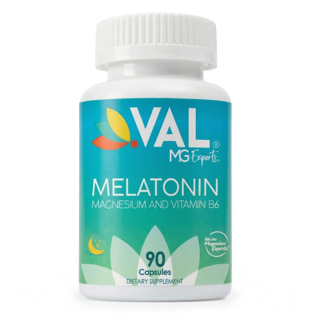 VAL Mg Expertos Melatonina 3 mg con vitamina B6 &amp; Magnesium TENIDO 90-Day Supply