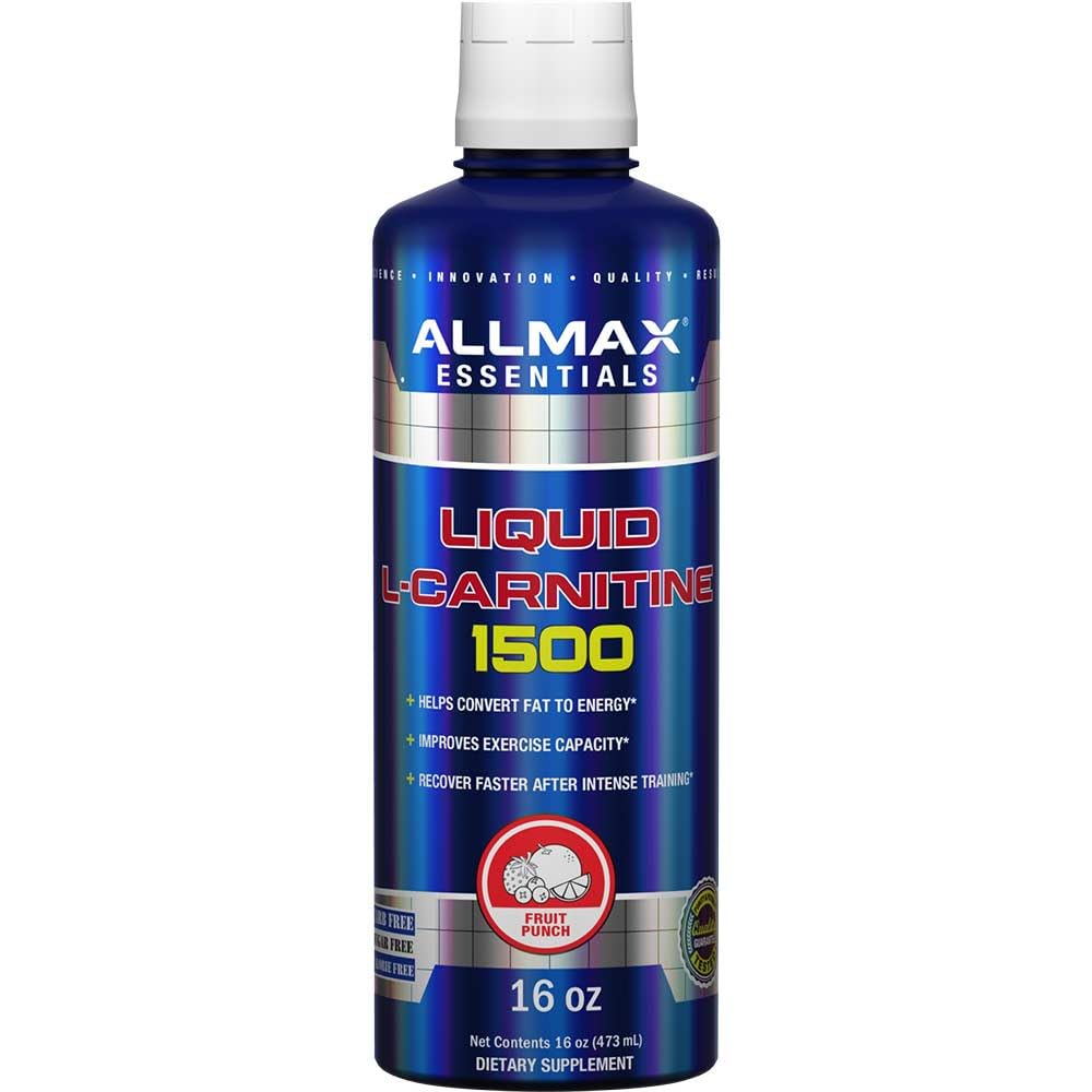 ALLMAX Nutrición L-Carnitina L líquido 1500 + Vitamina B5, 16 oz / 473 ml (Fruit Punch)