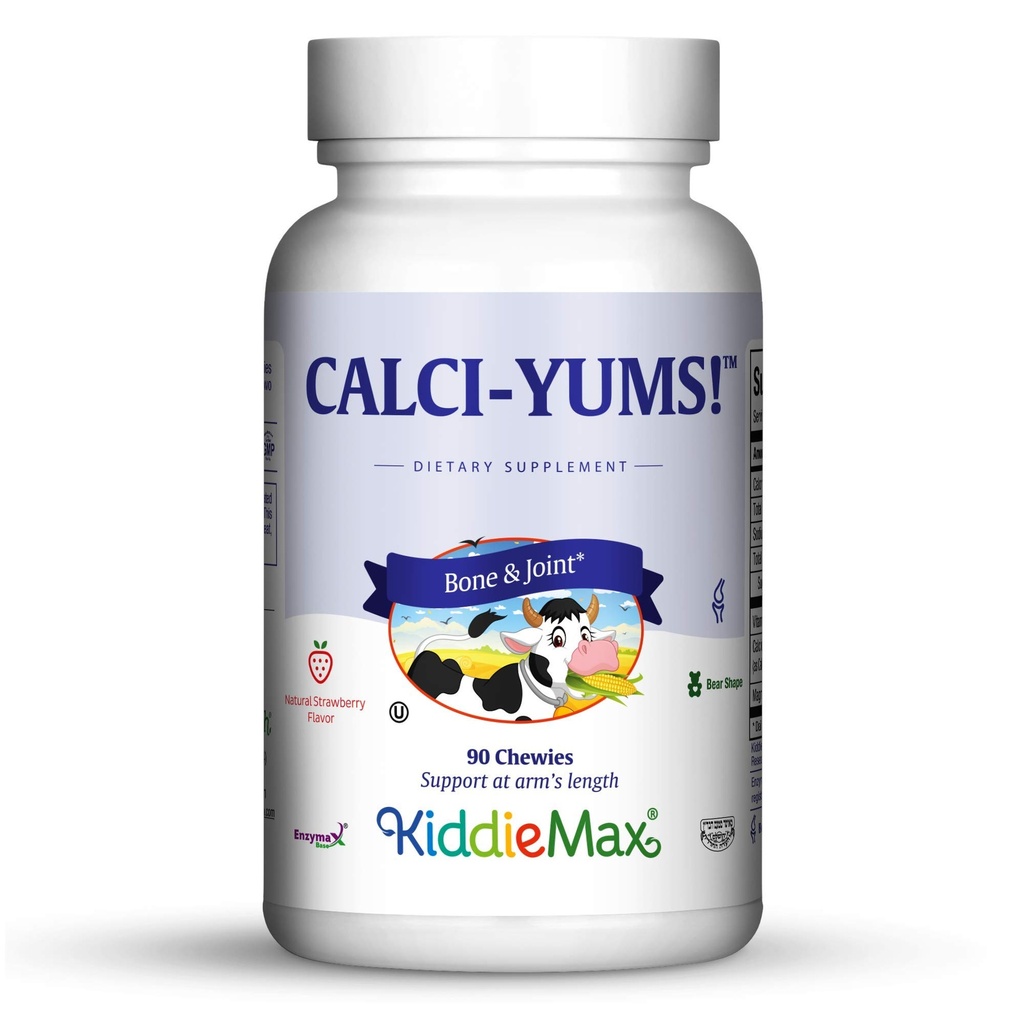 Maxi Health KiddieMax Calcium - CalciYum! - Flavored - Animal Shaped Chewies - Kosher (90 Cuenta)