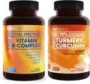 BioEmblem Turmeric Curcumin Suplemento con BioPerine y Vitamina B-Complex
