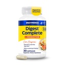 Enzymedica, Digest Complete + Probióticos, Gentle Digestive Enzymes con 400 millones de CFU Culturas activas por cápsula, 30 cápsulas