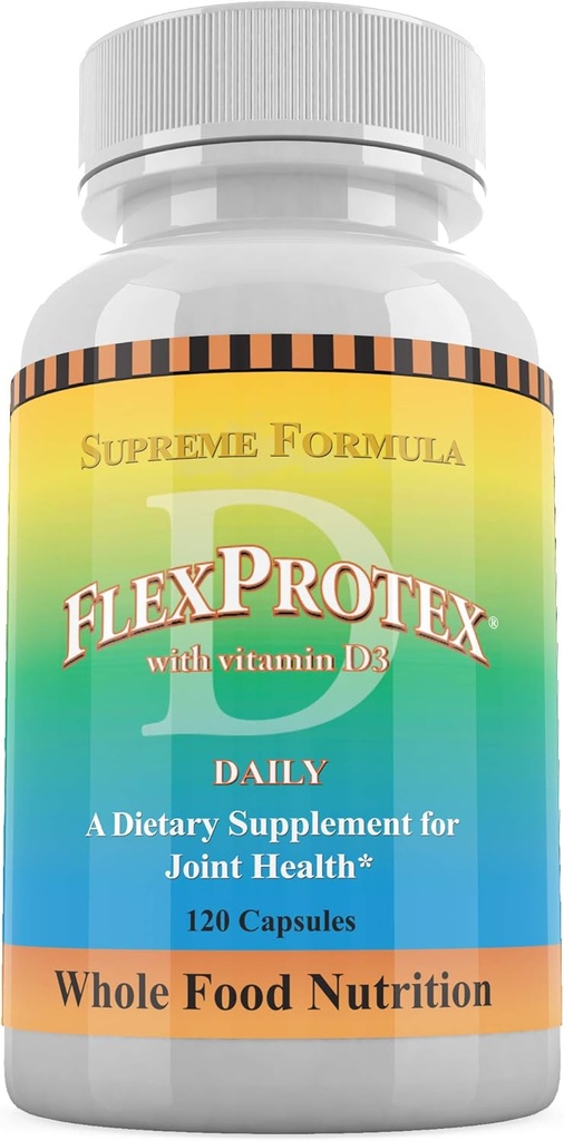 Salud diaria, Flexprotex D 884mg Conjunto de apoyo 120 cápsulas Natural Herbal Turmeric Chondroitin Glucosamine Yucca Boswellia Hyaluronic Acid Ashwagandha D3 Magnesium (1 mes de suministro)