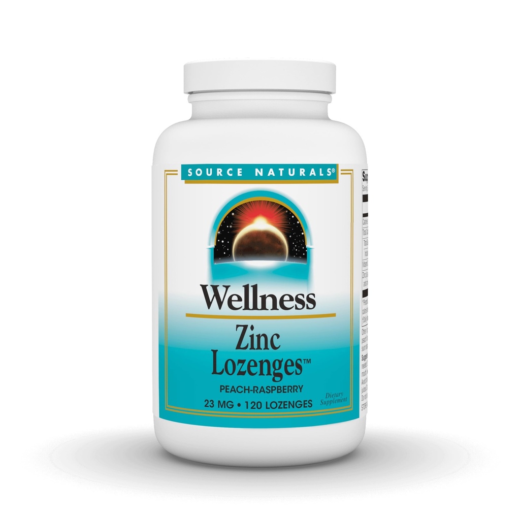 Fuente Natural Wellness Zinc Lozenges, Peach-Raspberry Flavord Immune Support, 23mg - 120 Lozenges
