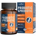 Probióticos de 100 millones para hombres y mujeres 27 Estrados 5 Prebióticos Orgánicos para la Salud Gut Digestivo &amp; Inmune, Apoyos Bloating de gas de diarrea, No GMO, Zero Fillers – Hecho en USA6060 Caps