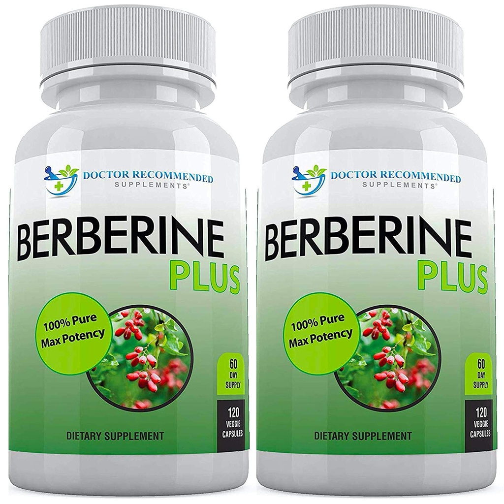 DOCTOR RECOMENDADO SUPPLEMENTOS Berberine Plus 1200mg Por Serving - 120 Veggie Capsules Royal Jelly (120 Conde (Pack of 2))