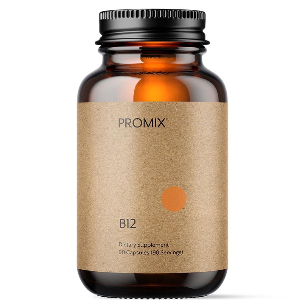 Promix Nutrition Vitamina B12 Suplemento - 1000mcg como Metilcobalamina - Gut friendly - 90 cuenta