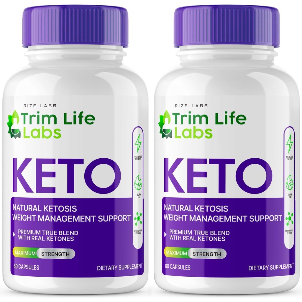 rize labs - - Trim Life Labs Keto Capsules - Píldoras de pérdida de peso - Soporte Maximum Strength Formula, Keto+ACV Suplemento (120 cápsulas)