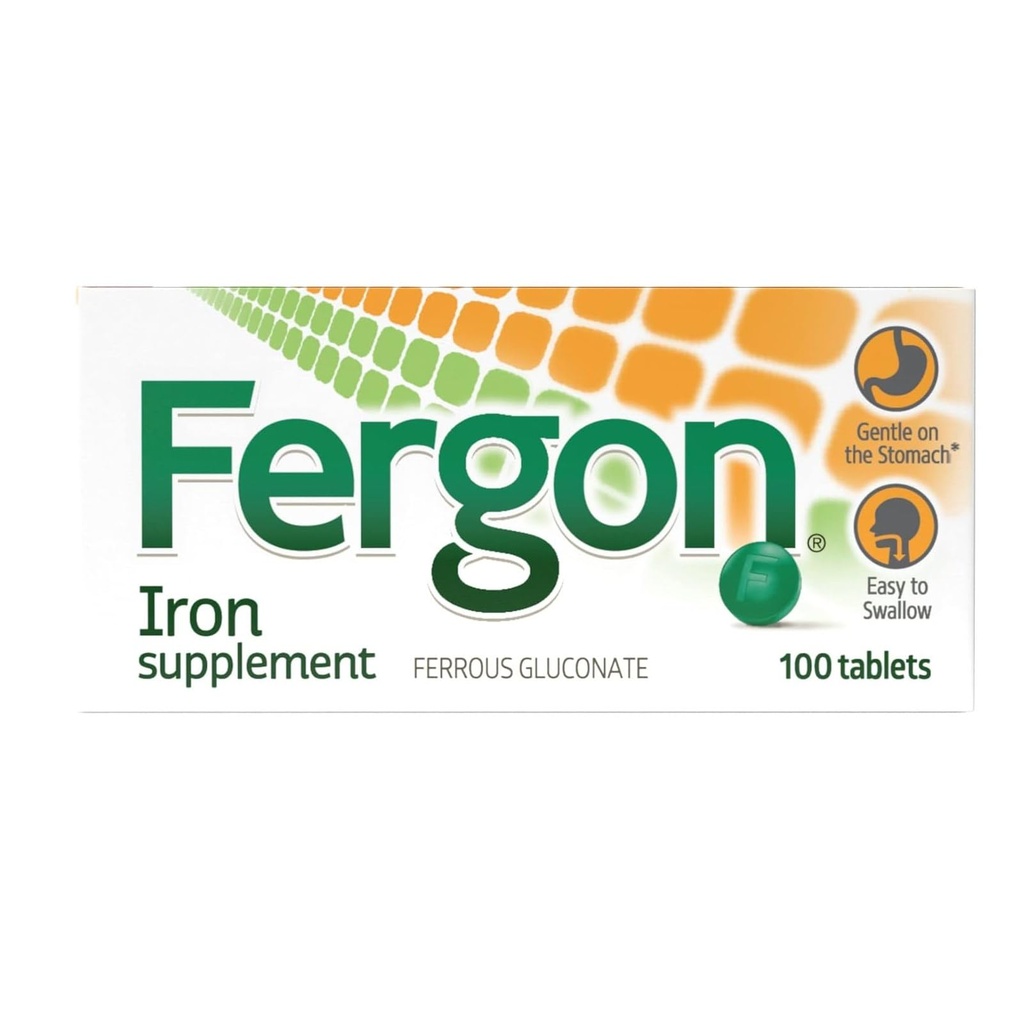 Fergon High Potency Iron Suplemento Tablets 100 ea (Pack of 3)