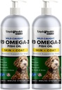 Salud líquida Mascotas K9 Omega 3 Aceite de pescado para perros - Omega líquida 3 Suplemento para mascotas con EPA + DPA + DHA - Reducir el picor, Juntas de soporte, Inmunity, Brain, Heart Health - USA Made (2 Pack)