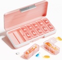 Betife AM PM Pill Organizer 2 Times A Day, 7 Day Pill Box Organizador semanal de píldoras Viaja con Container separado, Portable Daily Medicine Planner Dispenser Case for Vitamin, Fish Oils, Supplements