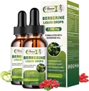 2 Pack Berberine Suplemento Liquid Drops for Immune System & Digestive System Supports -Premium Berberine HCL 1500mg with Pure Ceylon Cinnamon -4 Fl Oz