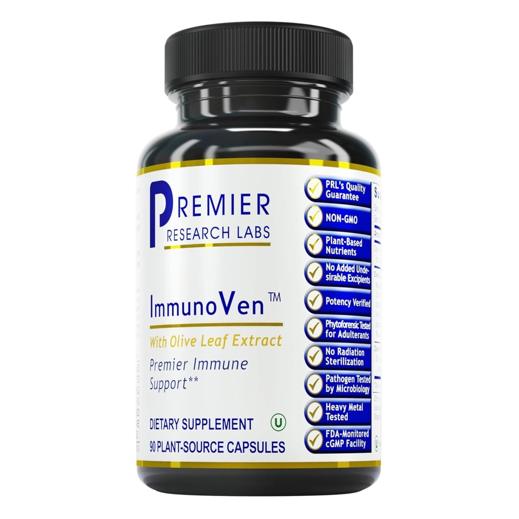 Premier Research Labs ImmunoVen - Immune Health Capsules, Olive Leaf Extract Capsules, Immune Support & Heart Health, Wellness Pills for Men &amp; Women - 90 Vegetarian Capsules