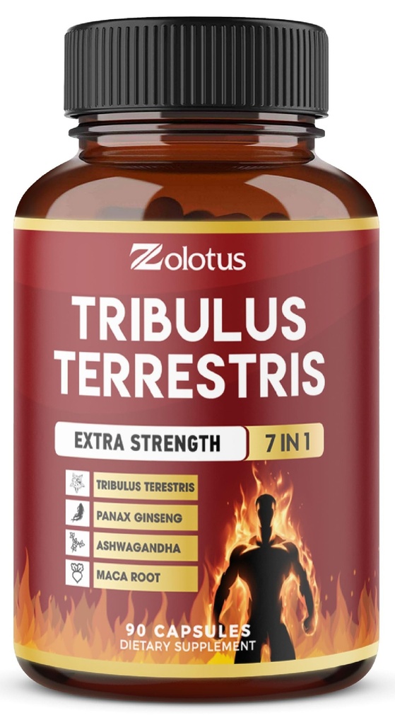 Tribulus Terrestris Capsules con Ashwagndha, Panax Ginseng, Saw Palmetto, Maca, Shilajit - 90 cápsulas - 3 meses de suministro