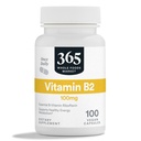 365 por mercado entero de alimentos, vitamina B2, 100 mg, 100 cápsulas vegetales