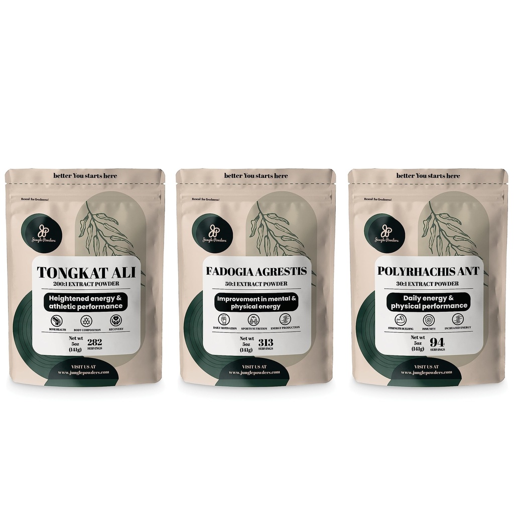 Polvos de selva Tongkat Ali para Hombres 282 Servimientos, Fadogia Agrestis Extract Powder 313 Servings, Negro Ant 30:1 Concentración 94 Serviciones 5oz Suplemento Mens Health Support for Drive & Passion