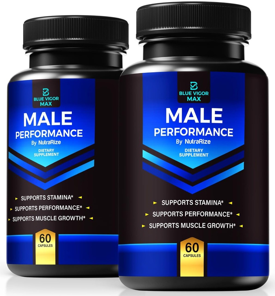 (2 Pack) Blue Vigor Max Pills for Hombre, All-Natural Formula for Male Fitness and Stamina, Premium Capsules for Daily Nutrition, Performance &amp; Energy, Suplemento Oficial para Reseñas del Hombre (120 cápsulas)