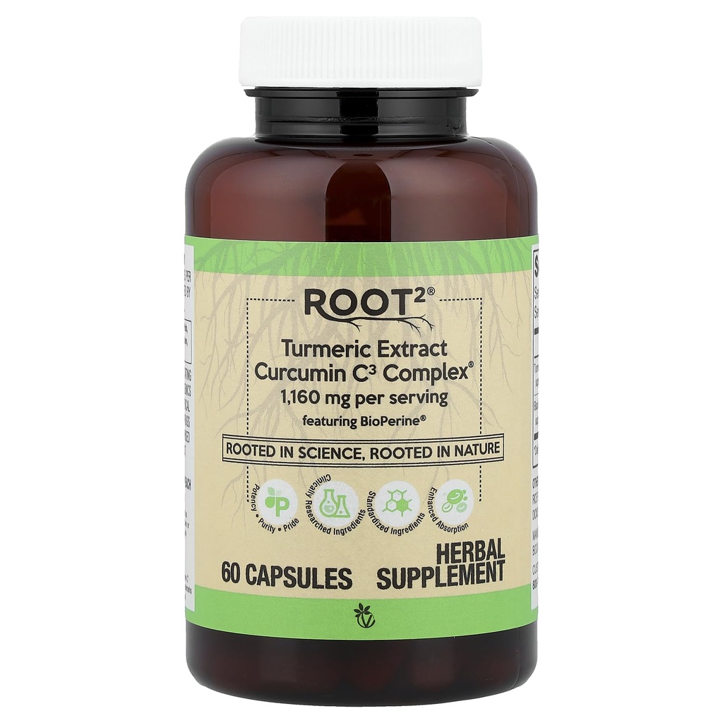 Complejo Vitacost Turmeric Extract Curcumin C3 con Bioperina - 1,160 mg por Serving - 60 cápsulas