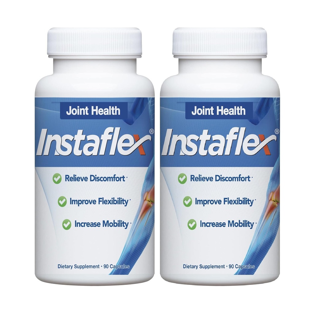 Suplemento de apoyo conjunto Instaflex - Clínicamente estudiado Blend de Alivio Conjunto de Glucosamina, MSM, White Willow, Turmeric, Ginger, Cayenne, Hyaluronic Acid - 180 Capsules