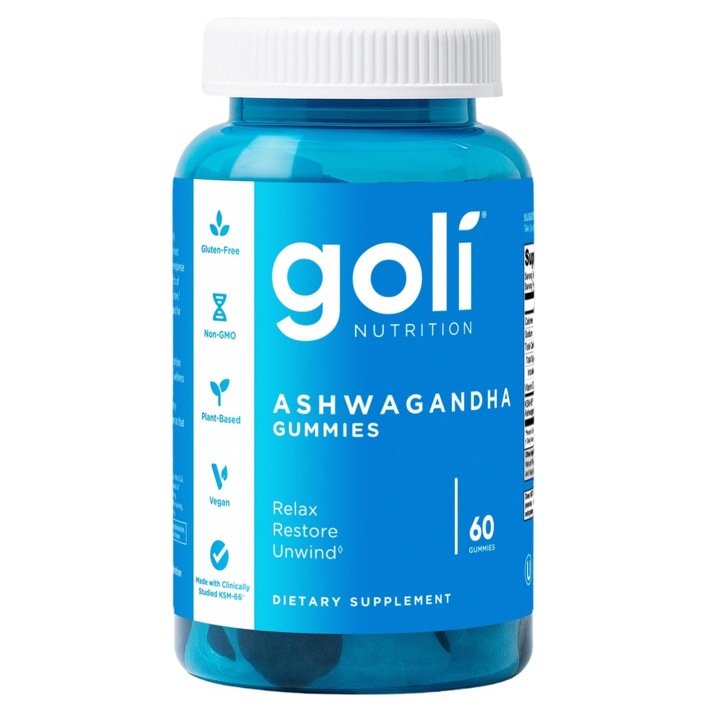 Goli Ashwagandha & Vitamin D Gummy - 60 Conde - Berry mixto, KSM-66, Vegan, Plantas, No GMO, Libre de gluten &amp; Gelatin Relájate. Restaurar. Relájate, Pack de 1
