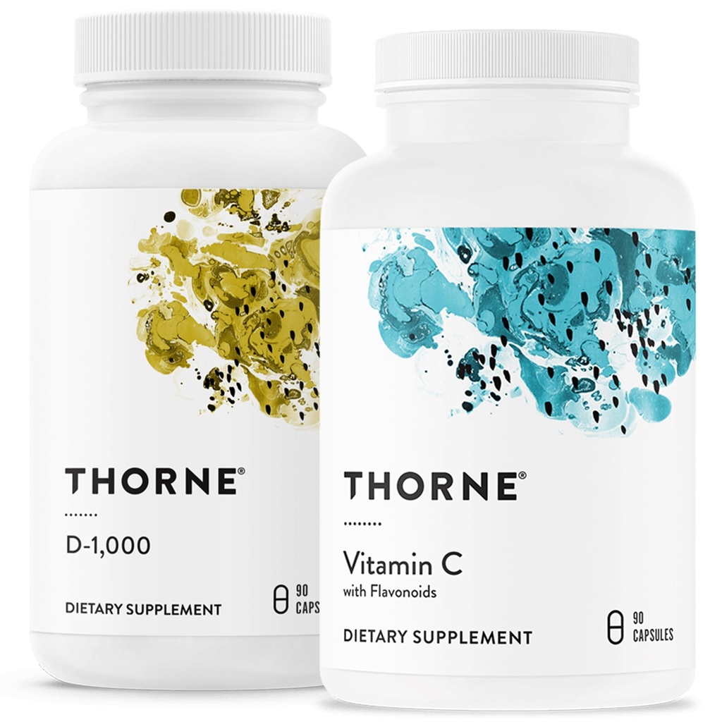 THORNE - Immune Support Combo - Vitamina D3 &amp; Vitamina C Blend for Healthy Immune Function - 30 a 90 Servings