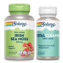 SOLARAY Irish Sea Moss and Total Cleanse Uric Acid - Wellness and Joint Health Bundle w/Naturalmente Occurring Vitamins, Minerals, Live Bacteria, Plus Tart Cherry, Turmeric y Celery Seed, 100/60ct