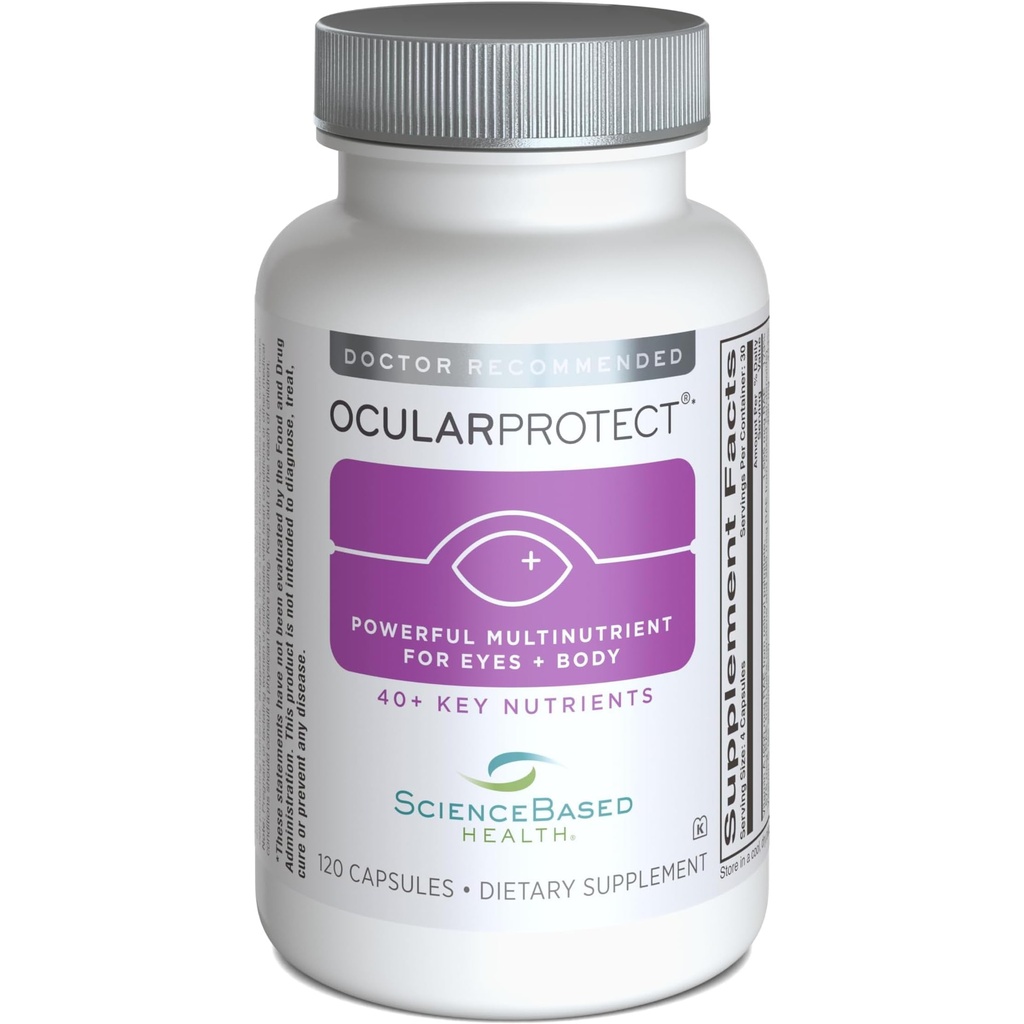 CienciaBased Health OcularProtect – Daily Multivitamin with Advanced Eye Health Support – 40+ Key Nutrients with Lutein, Zeaxanthin, Turmeric " Quercetin – Immune " Antioxidant Support