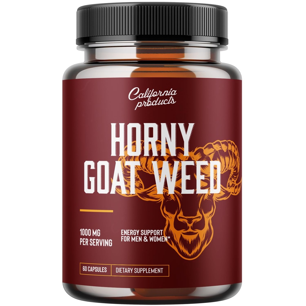 Complejo Horny Goat Weed - Male Enhancement Pills and Natural Testosterone Booster for Hombre Performance Pre Workout Suplementos Crecimiento muscular