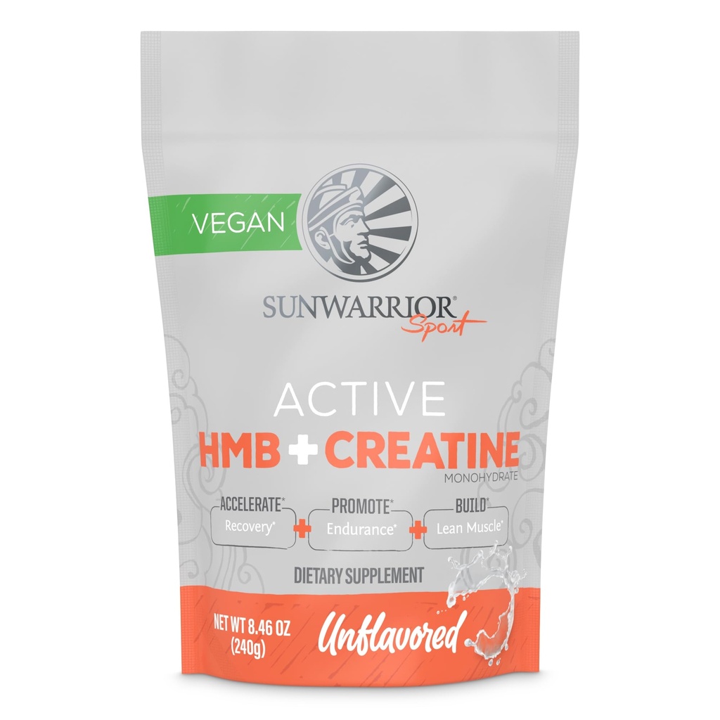 Sunwarrior Creatine HMB Monohydrate Powder Muscle Recovery, 240g Pre Workout Suplemento para Hombres &amp; Mujeres, Micronized Leucine Recuperación Suplemento Desarrollado 30 Servimientos