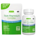 Complejo de Magnesio Triple 180 Tabletas + Complejo de Zinc Bundle Vegan, Alta Absorción Magnesio Chelated + 25 mg Zinc Picolinate & Bisglycinate with Copper, por Igennus