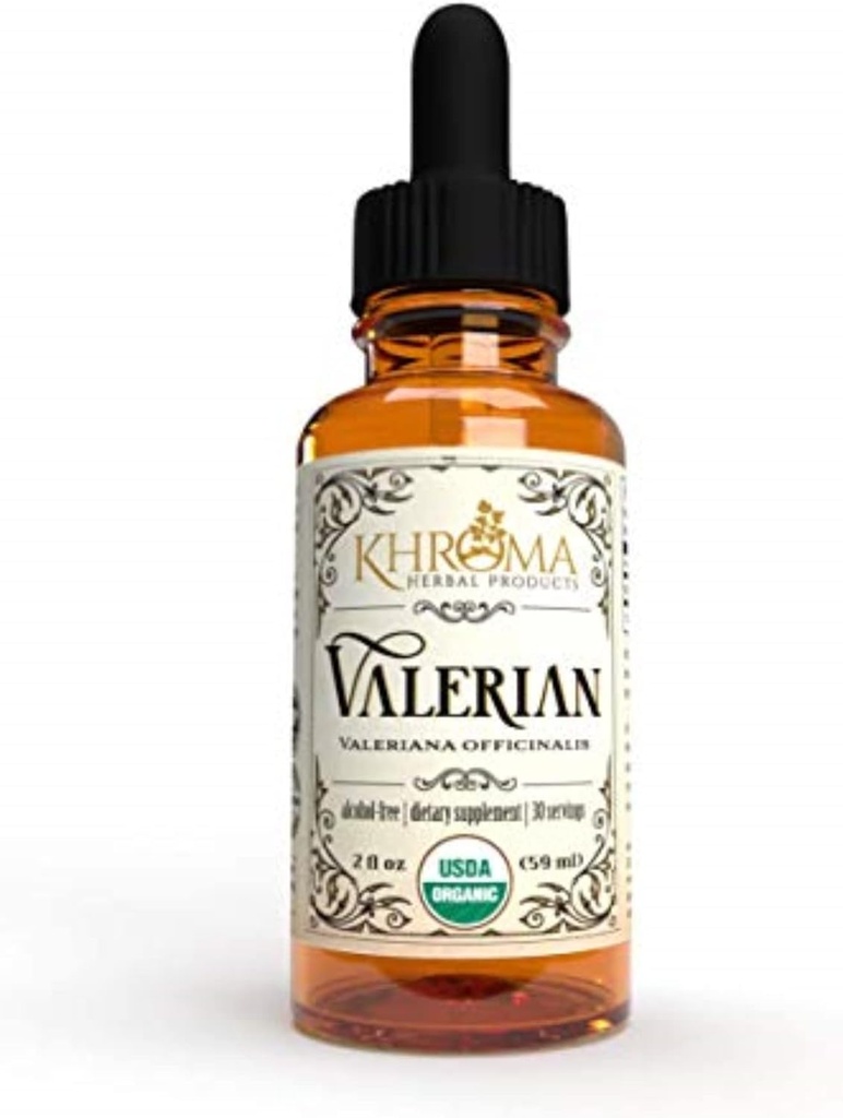 Khroma Herbal Productos Orgánica Valerian Root - 2 oz Líquido en una botella de vidrio - 30 Máximo Strength Servings