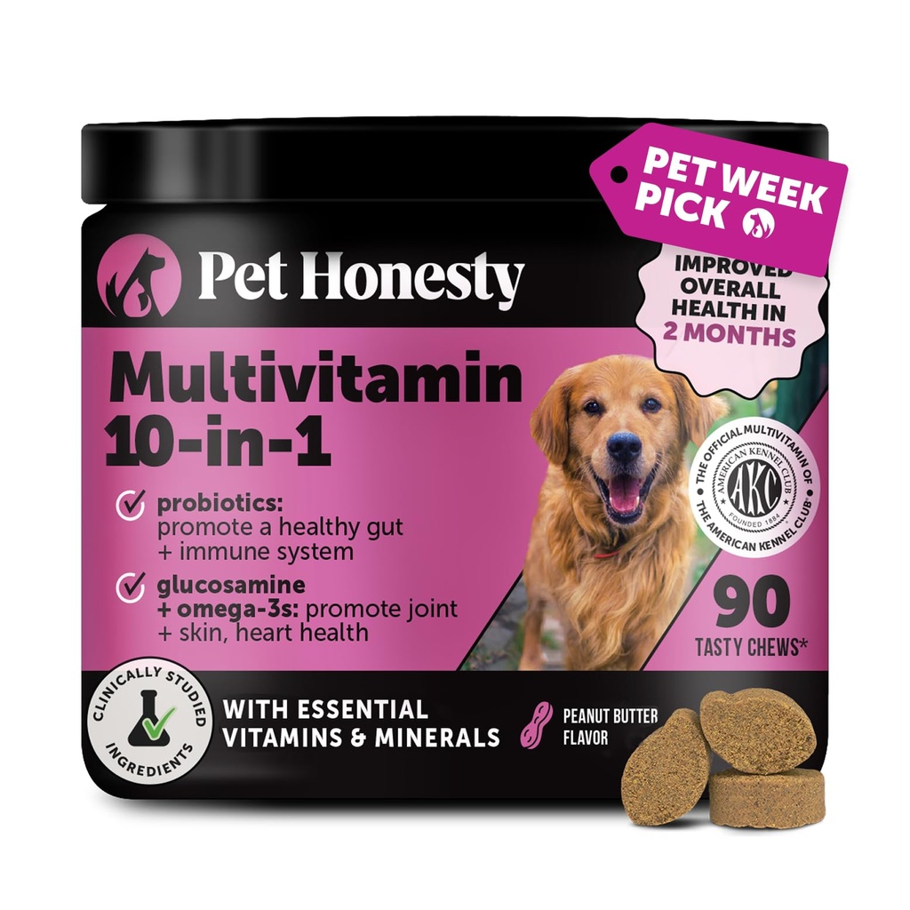Suplemento de perros multivitamínicos, condroitina de Glucosamina para perros, probióticos, aceite de pescado omega, suplementos de perros y vitaminas, vitaminas para alergias a la piel y la carne, ( mantequilla de maní 90 ct)