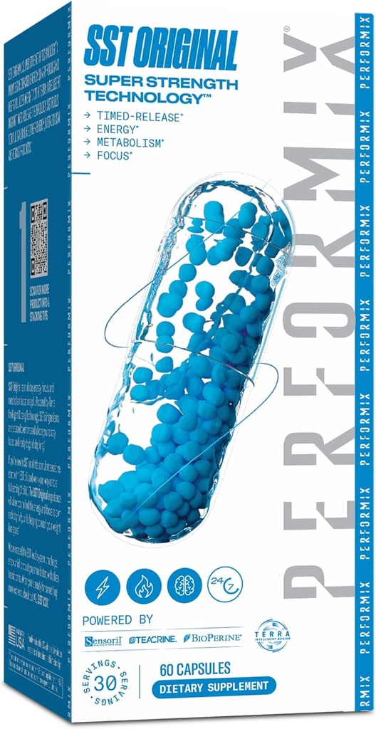 PERFORMIX - SST Original - Pre Workout - 250 mg Caffeine - Suplementos de energía - No Crash - Objetivos de fitness - Nootropic - Timed-Release for All Day Focus, Mood & Energy Boost - Hombres " Mujeres - 60 cápsulas