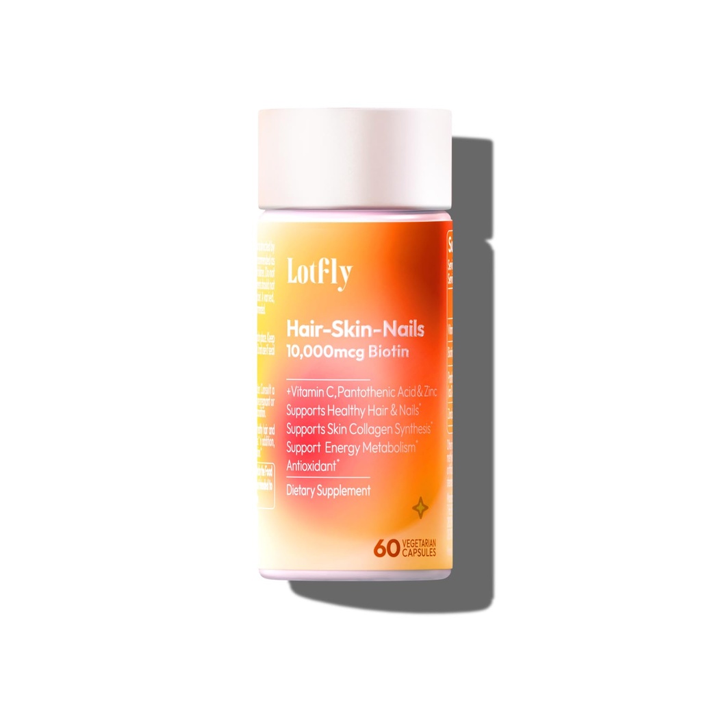 Biotina 10000 mcg con Zinc Vitamin C &amp; Calcium Pantothenate – apoya el crecimiento saludable del cabello, fuertes uñas " esquí de alumbramiento para mujeres " hombres tóxicos hechos en los EE.UU.