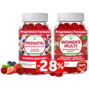 Lunakai Prenatal Vitamina y Mangas Multivitamínicas de Mujeres Bundle - Embarazo Multivitamina Gummy con Hierro y Ácido Fólico - con 100% Valor Diario de 16 Vitaminas y Minerales Esenciales - 30 Días Suministro