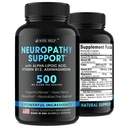 Neuropatía Soporte Alivio de Descomfort Natural Nerve - Hecho en EE.UU. - Antioxidante Nerve para Neuralgia Trigeminal, Neuropatía Diabética " Periférica - Manos, Cuello, Pies " Tratamiento de los Dedos Fórmula - 60 Caps