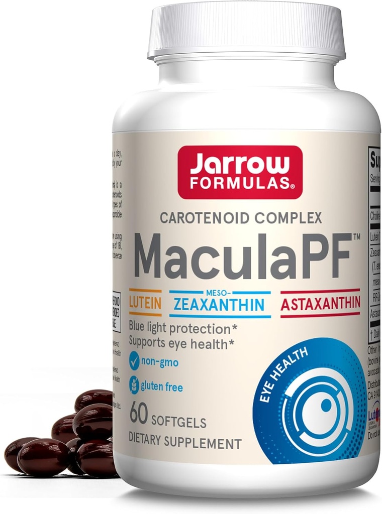 Complejo Carotenoide Jarrow Formulas® MaculaPF, Suplemento dietético, soporta la salud ocular, 60 Softgels, hasta un suministro de 60 días