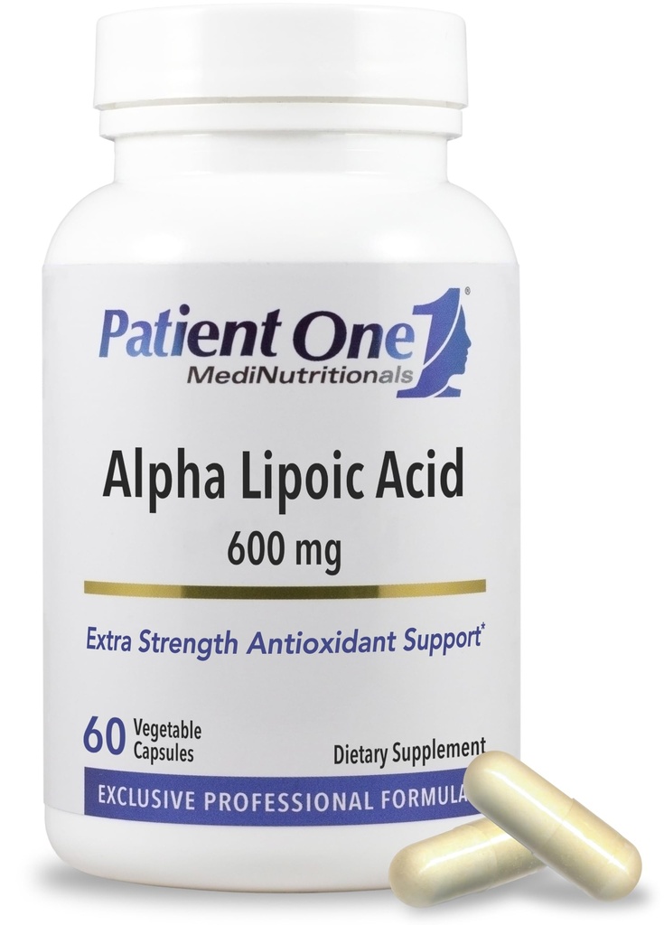 Pacientes Un ácido lipoico alfa (ALA) 600 mg ← Antioxidante Suplemento de apoyo a la salud del nervio y del hígado*
