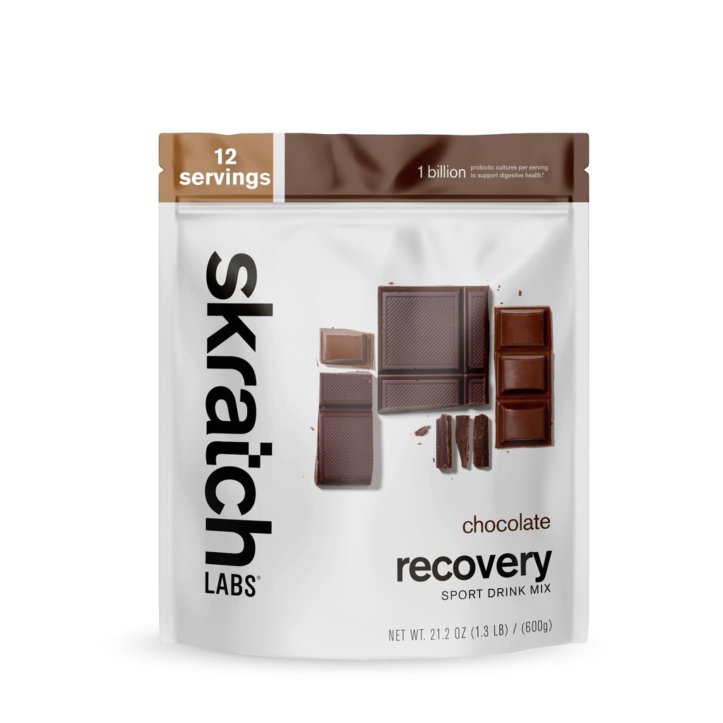 Labs de Skratch Post Workout Recovery Drink Mix with Chocolate, (21.2 oz, 12 Servings) with Complete Milk Protein of Casein, Whey, Probiotics, Gluten Free, Kosher, Vegetarian